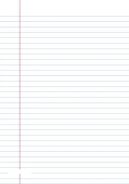 printable lined paper wide ruled on A4-sized paper (blue lines)