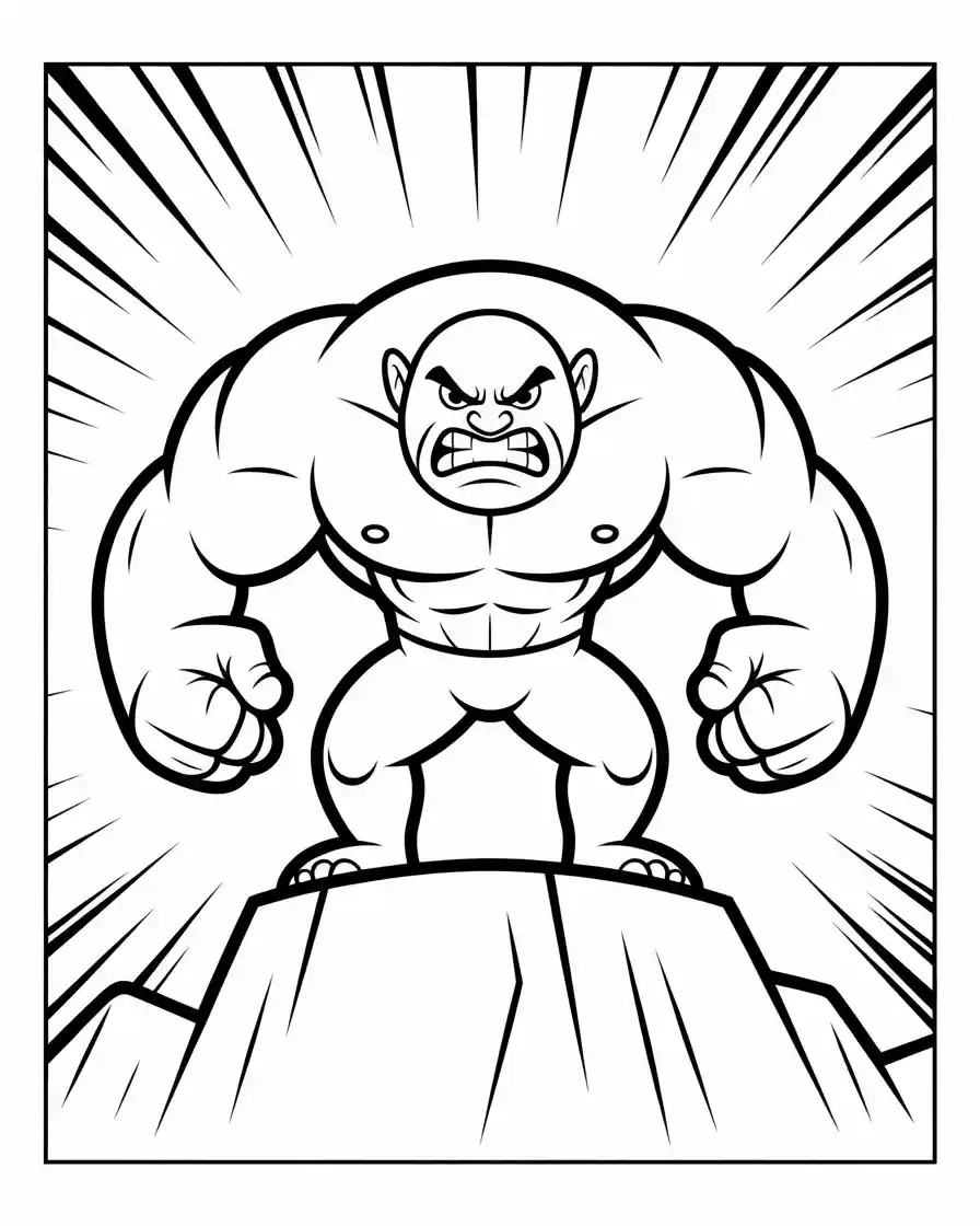 angry hulk coloring page