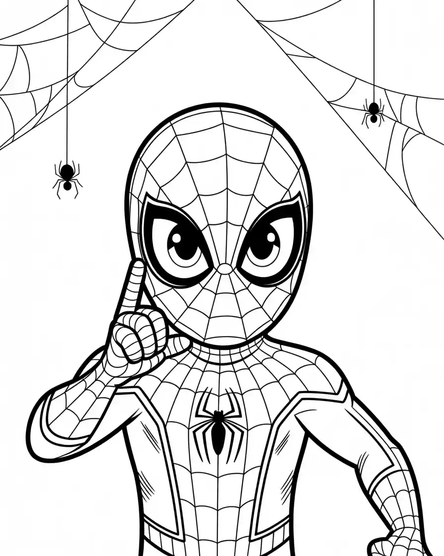baby spiderman coloring pages 1