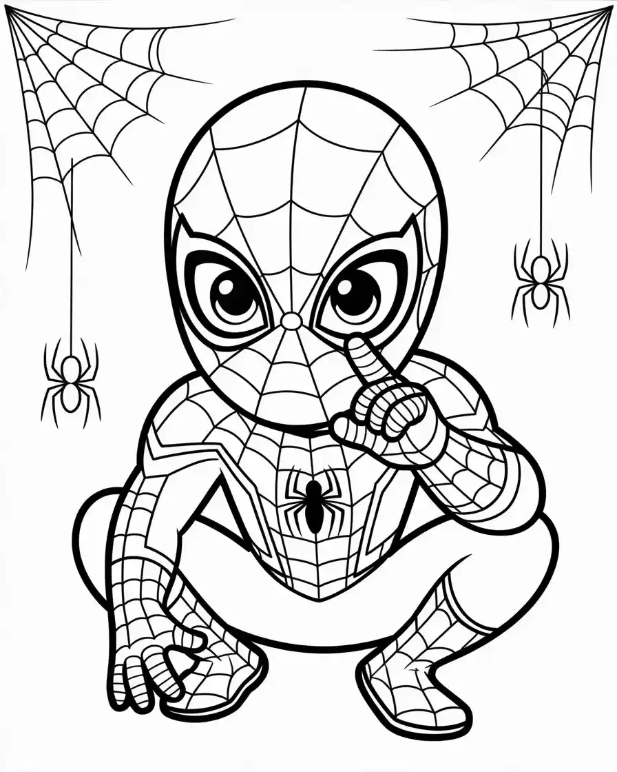 baby spiderman coloring pages