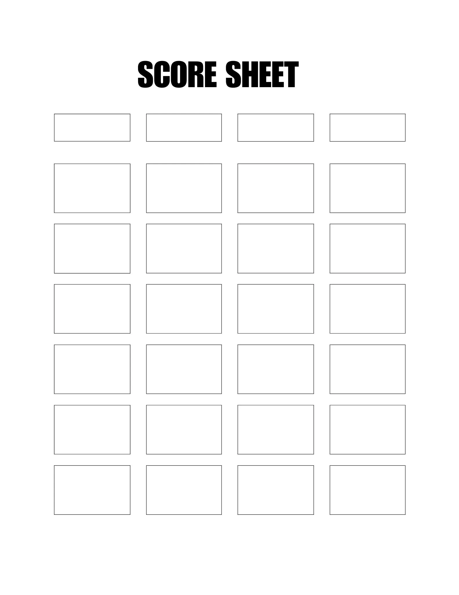 blank basic score sheet