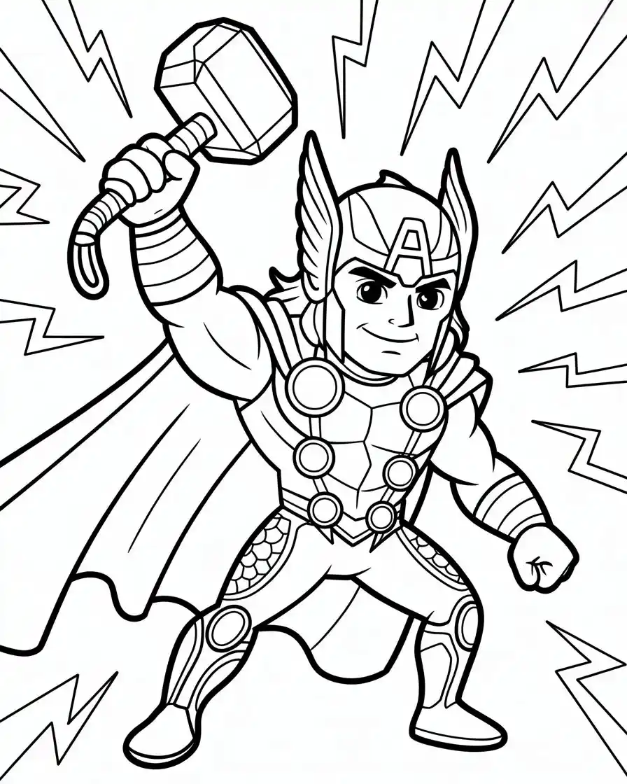 captain america holding thors hammer 1