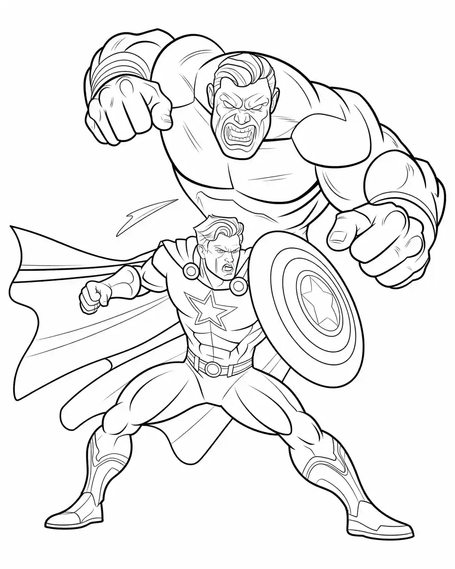 captain america with hulk battle