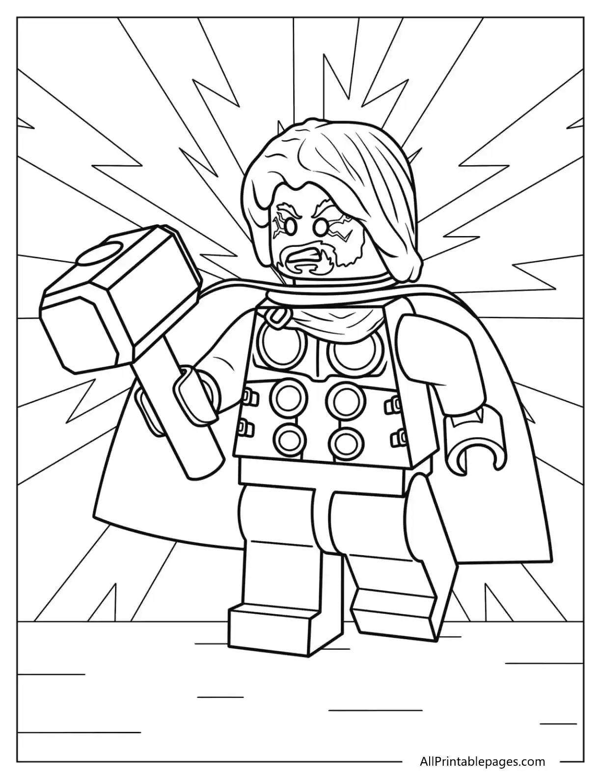 coloring sheet of lego thore