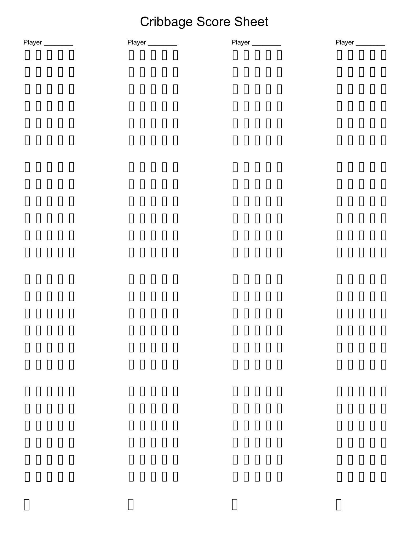 cribbage scoring sheet