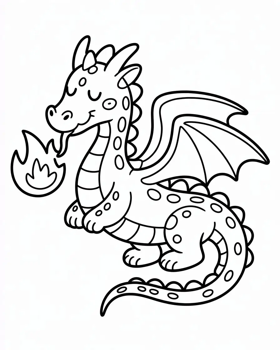 dragon coloring page for toddlers 1