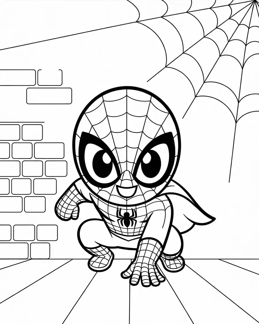 easy spider man coloring for kids