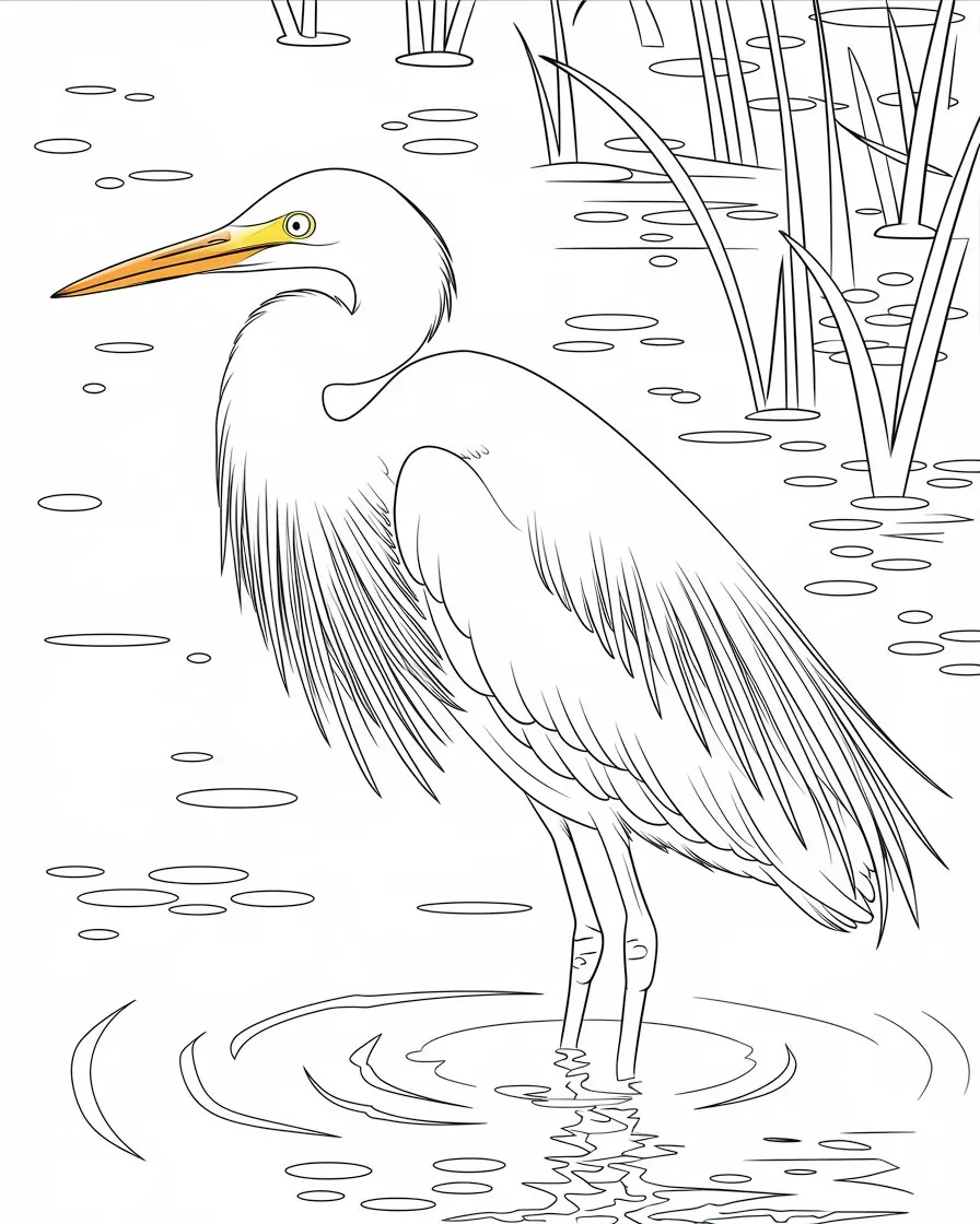 egret coloring page