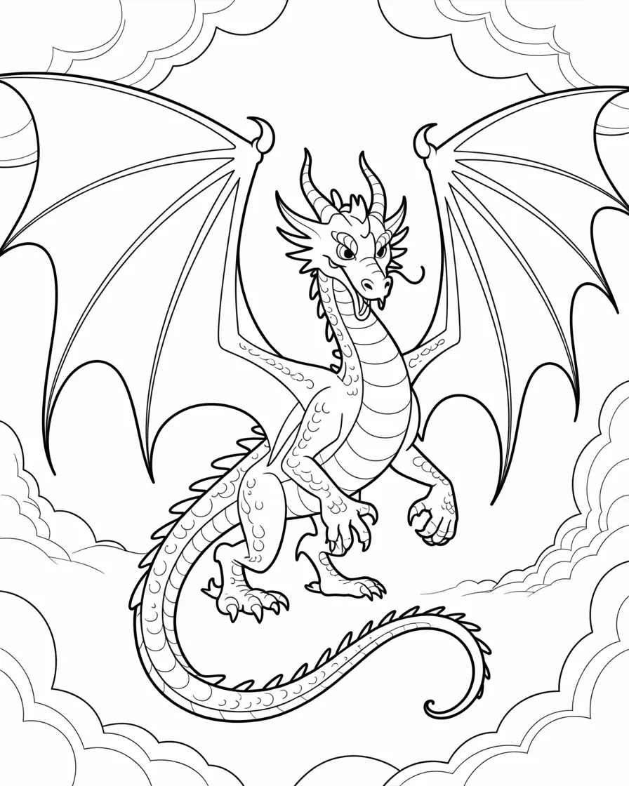 girl dragon from shrek to color coloring page 1