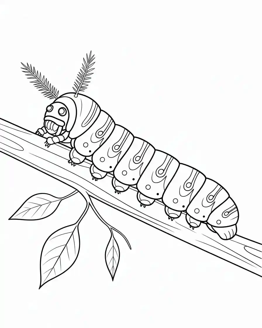hubbards silkmoth caterpillar coloring pages