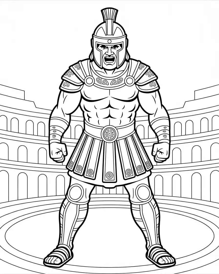 hulk in gladiator armor coloring page