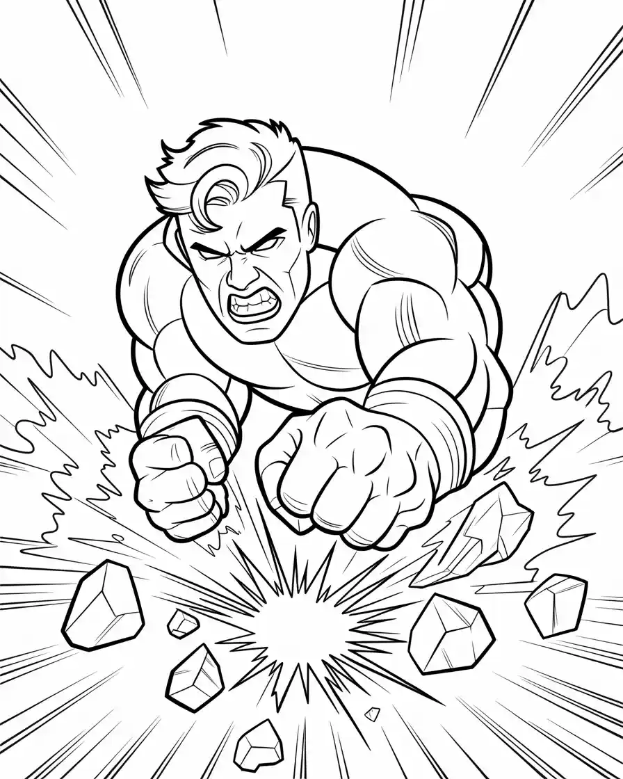 hulk smashing coloring page