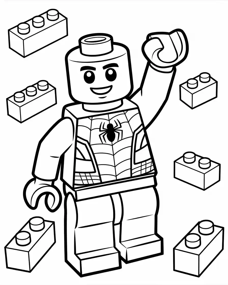 lego spiderman for preschoolers coloring page
