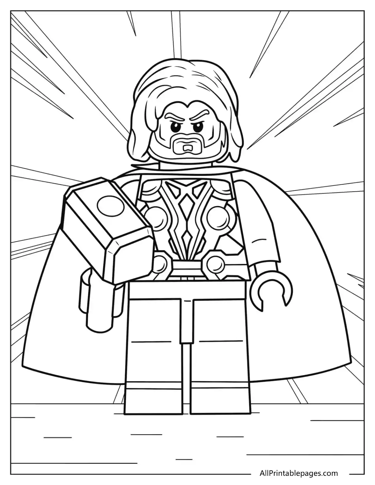 lego thor coloring page for kids