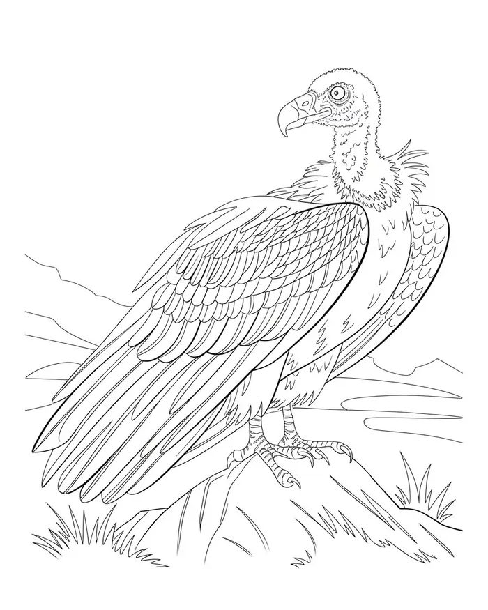 long billed indian vulture coloring page