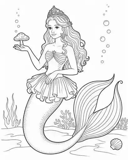 mermaid princess peach holding a tiny toad 2