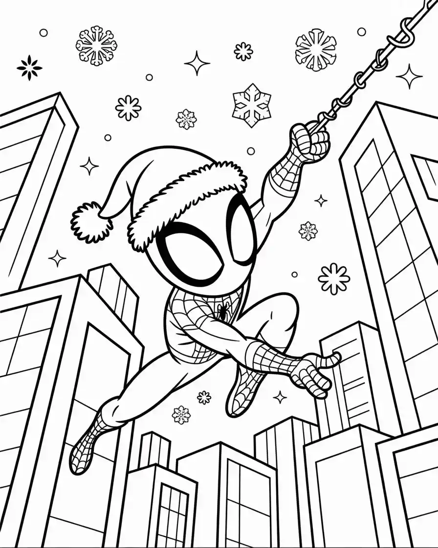 merry christmas spiderman with santa hat