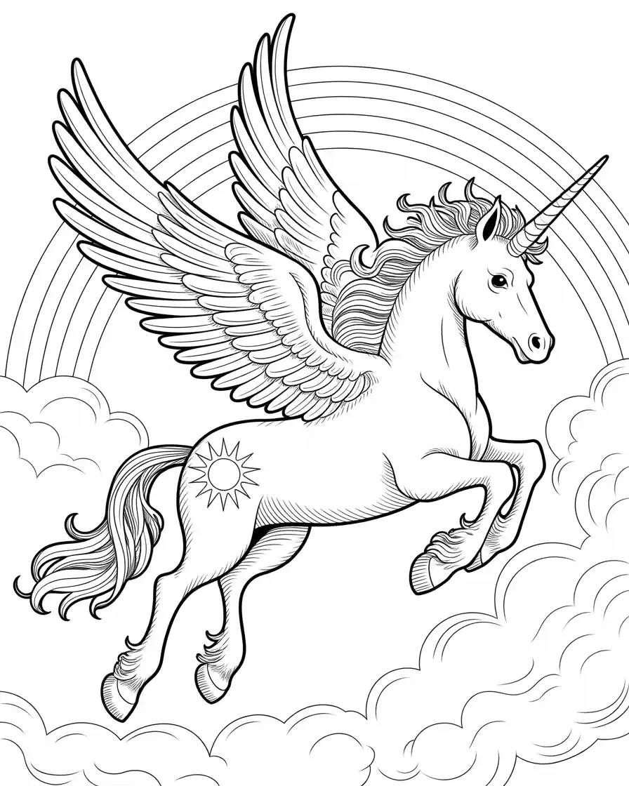 princess unicorn coloring page
