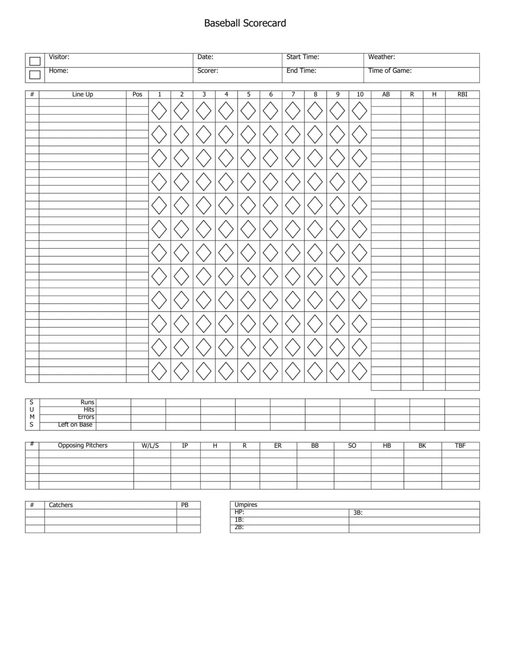 printable baseball score sheet