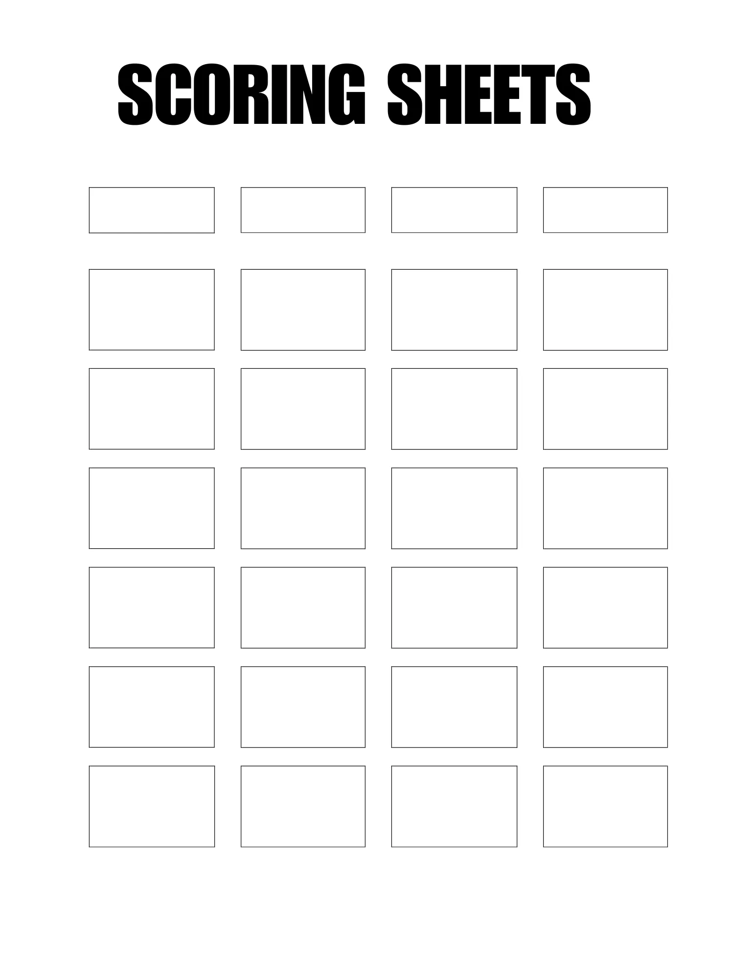  printable scoring sheets
