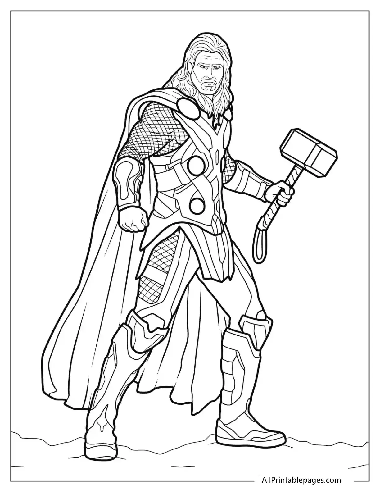 simple to color thor coloring page