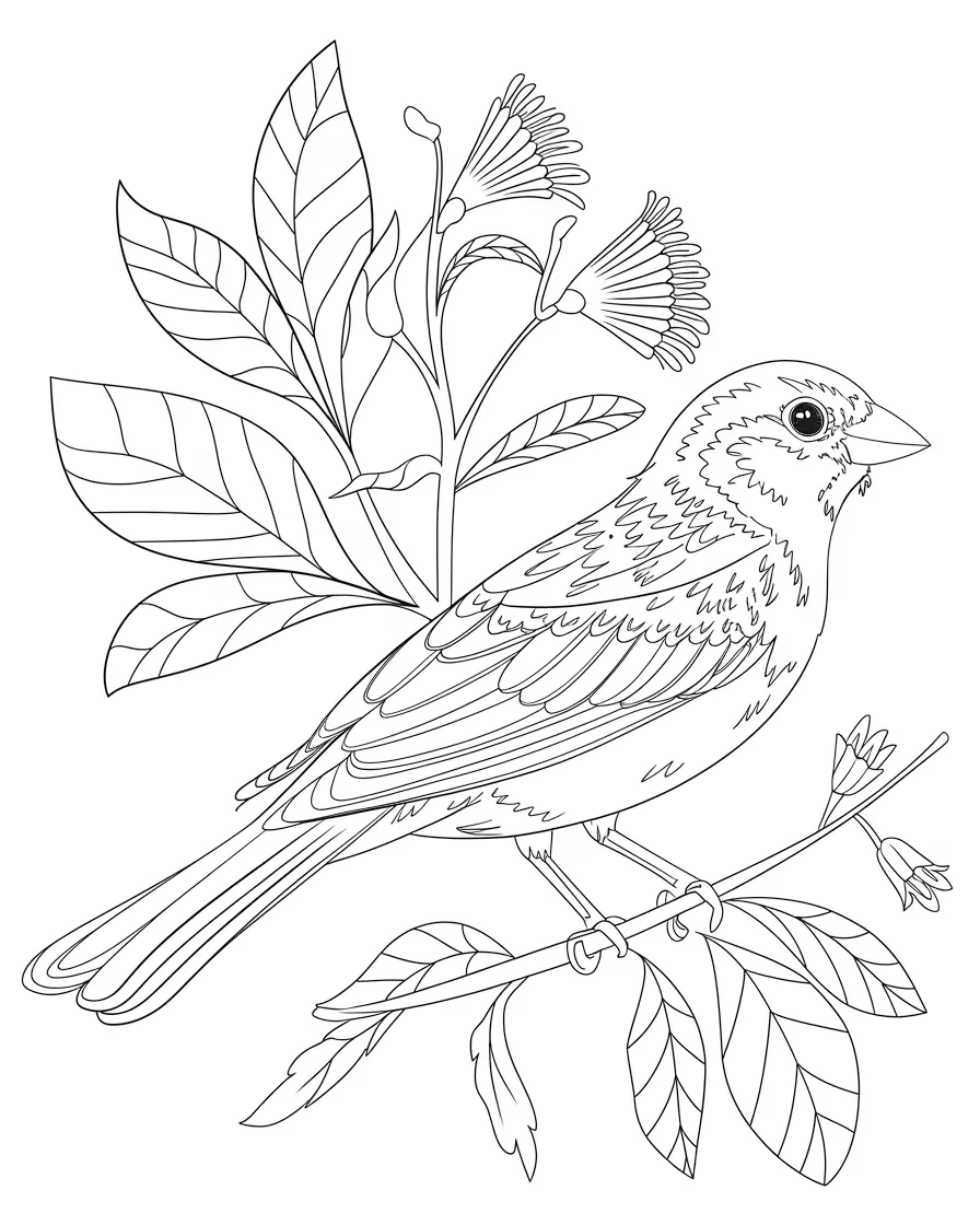 sparrow coloring pages