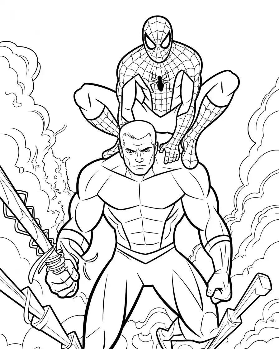 spider man and hulk coloring sheet