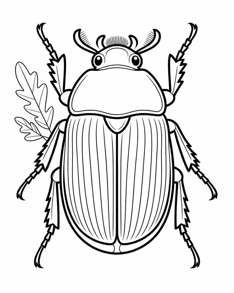 ten lined june beetle coloring pages