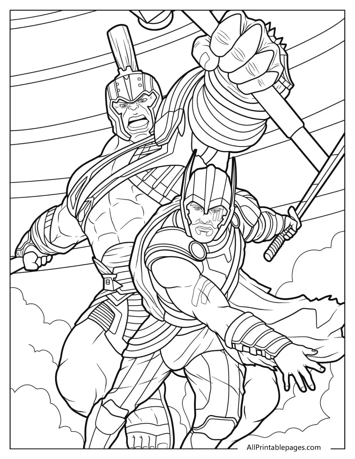 the hulk and thor coloring page