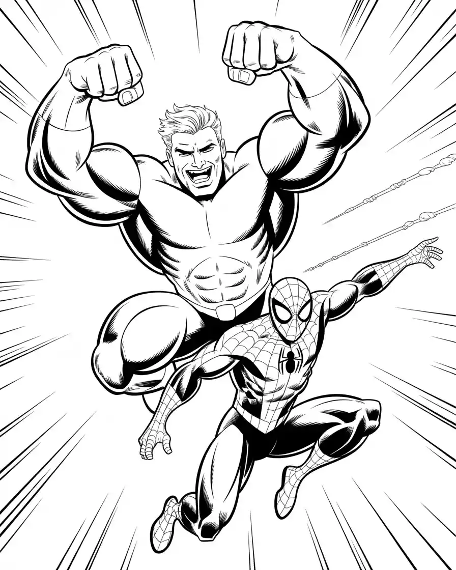 the hulk spiderman coloring page for kids