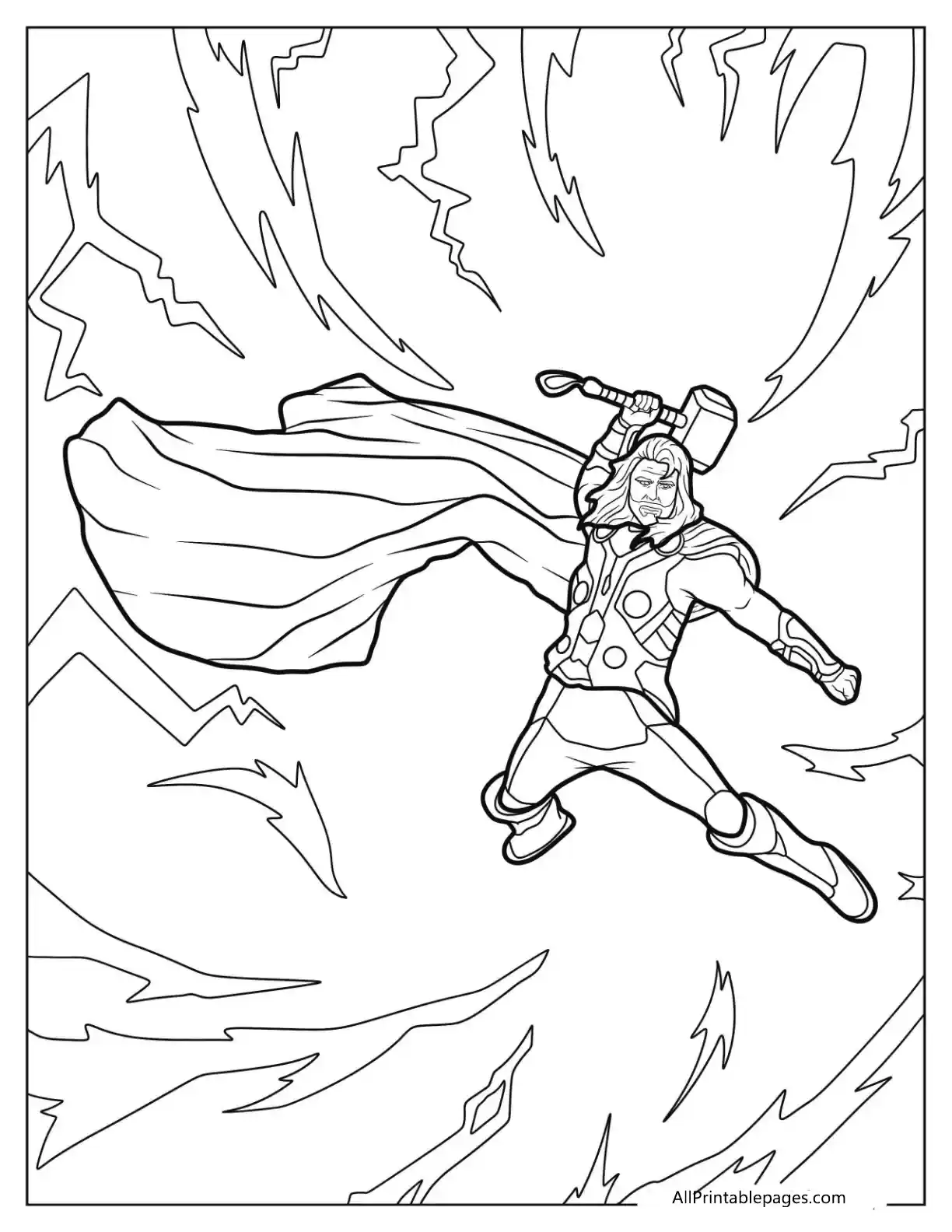 thor god of thunder leaping through the air