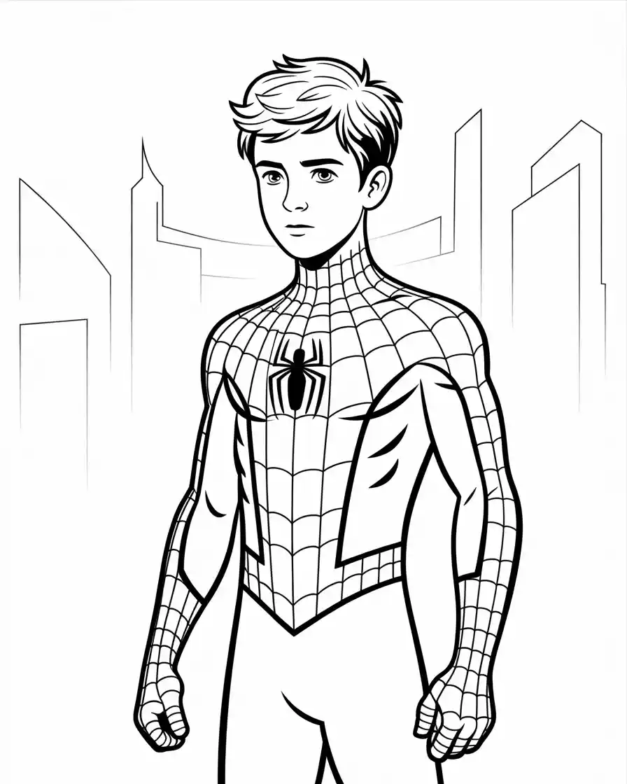 tom holland as peter parker to color