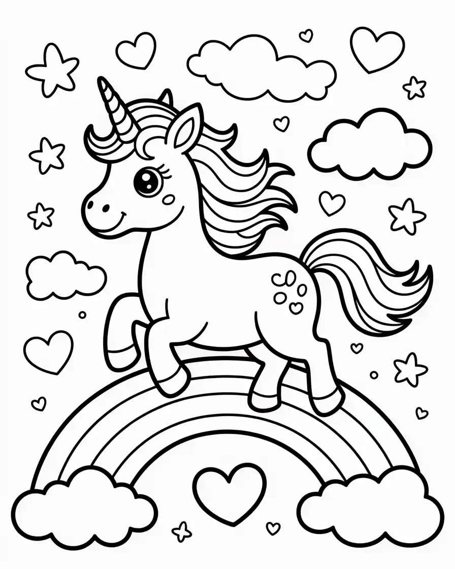 unicorn coloring page for kids