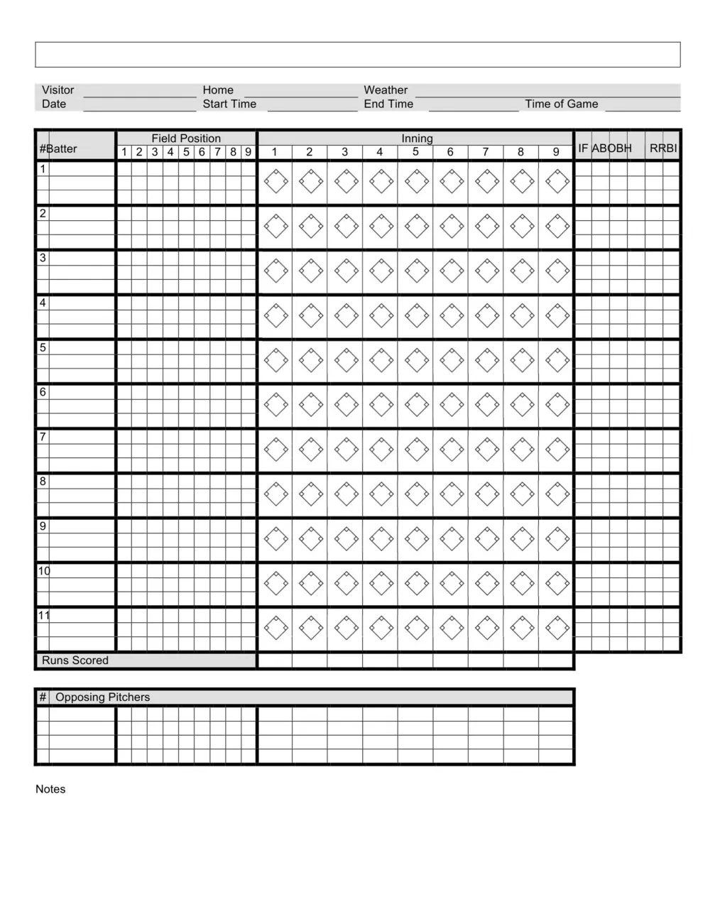 youth baseball scoresheet