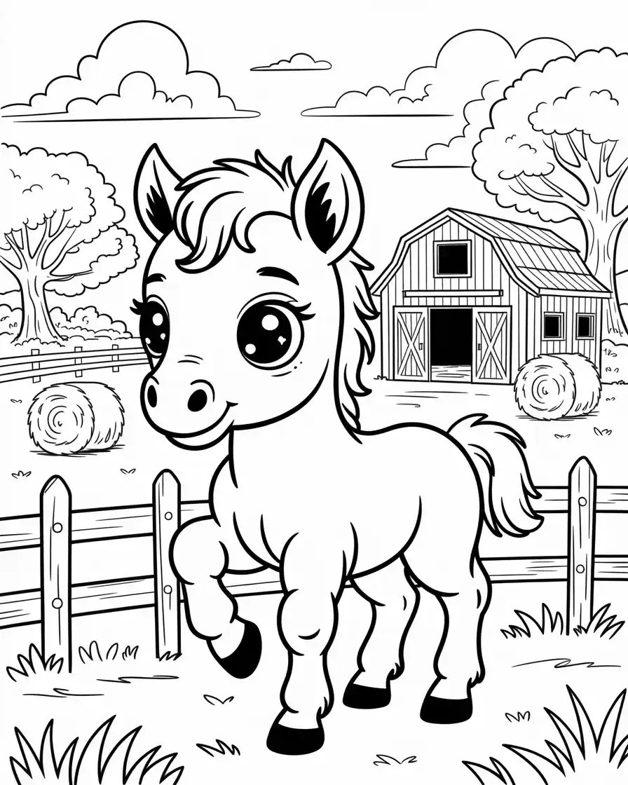 adorable baby horse coloring sheet 1