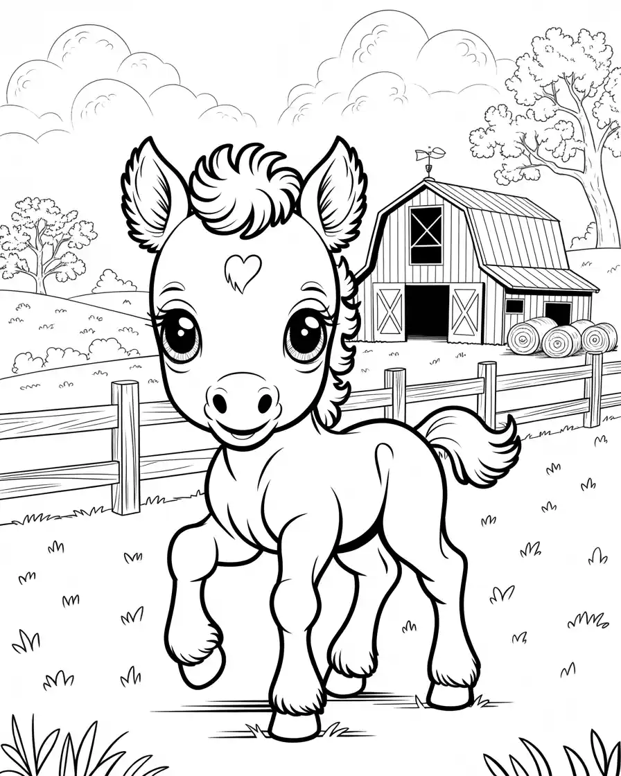 adorable baby horse coloring sheet
