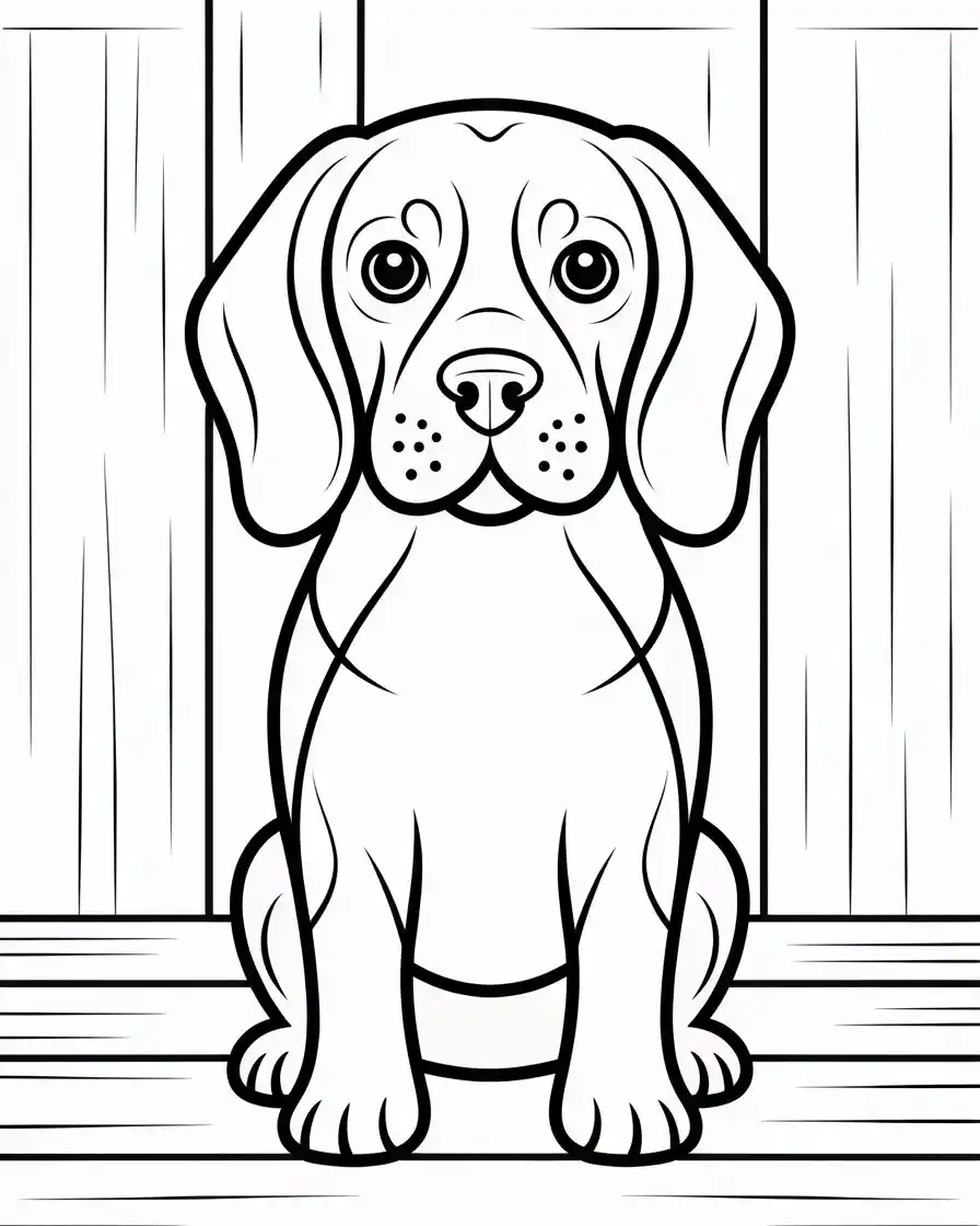 alert beagle coloring page
