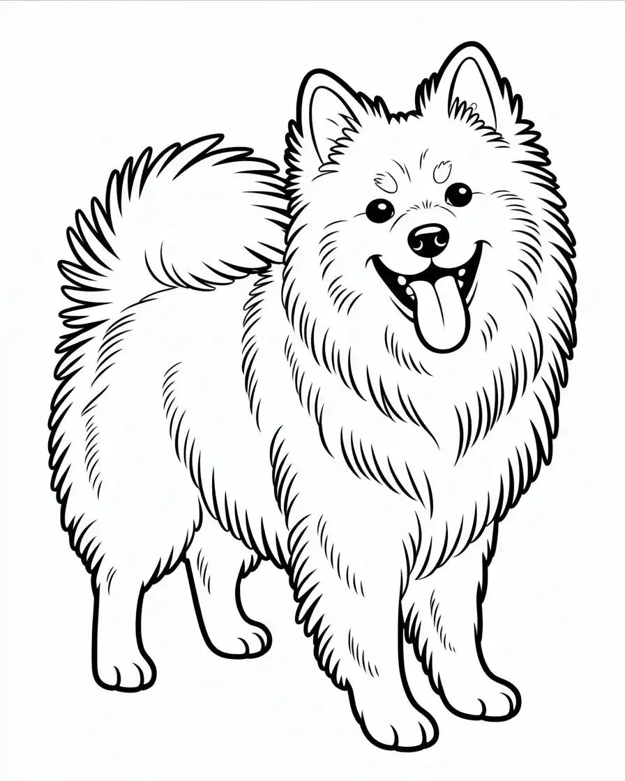american eskimo dog coloring page 1