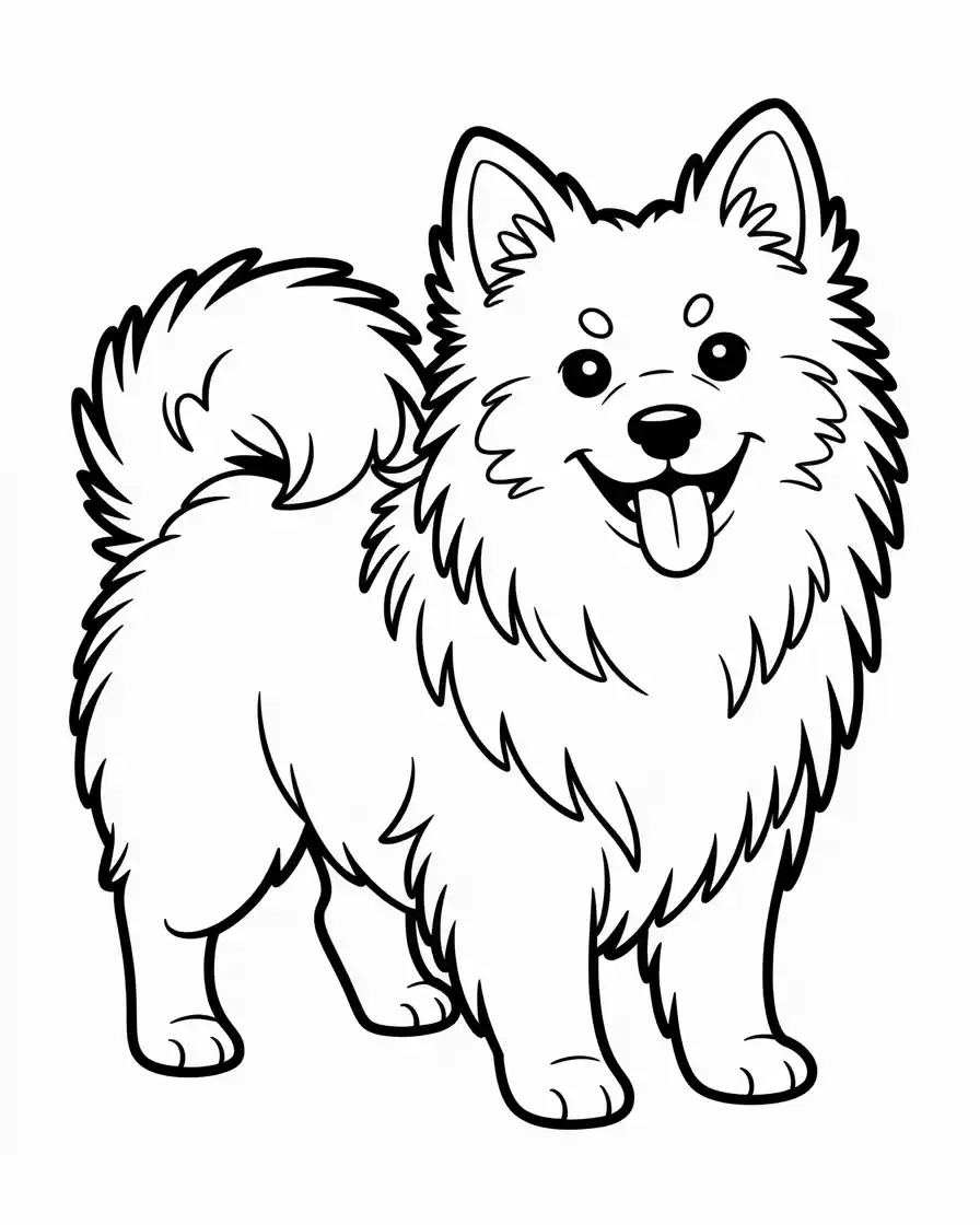 american eskimo dog coloring page