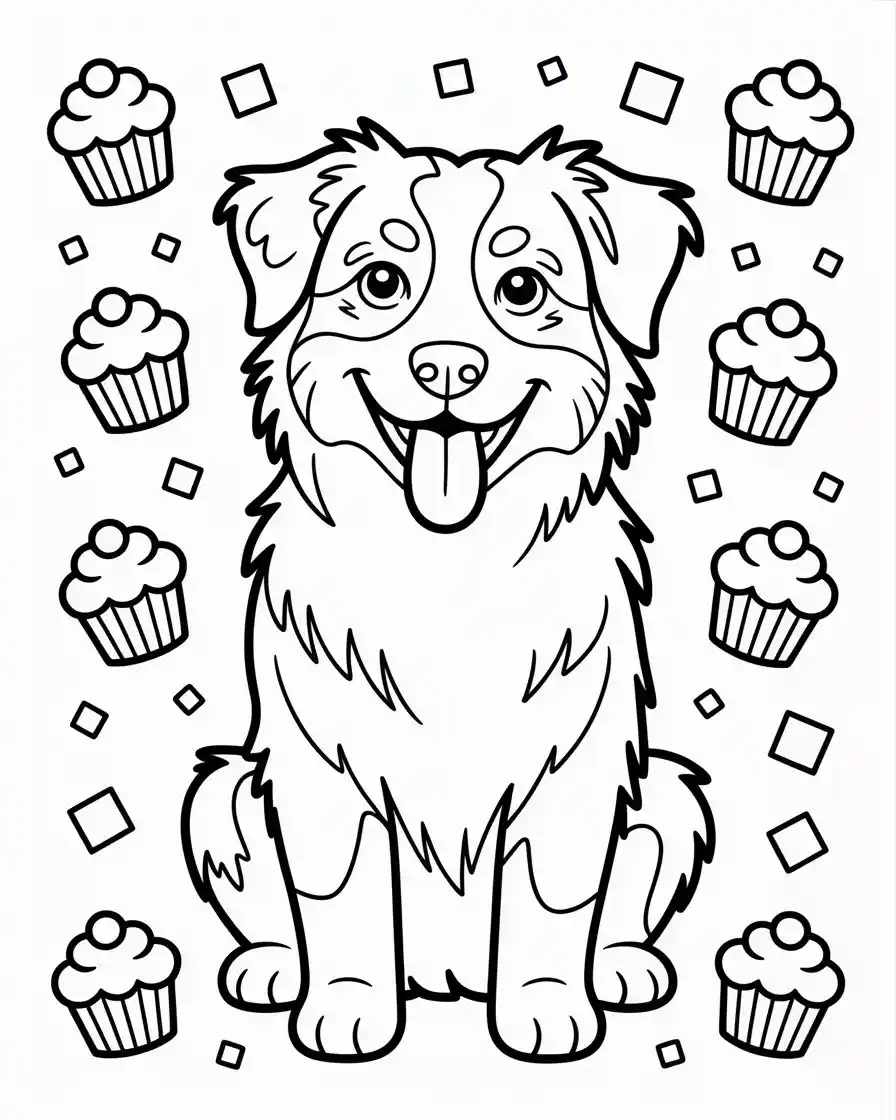 australian shepherd dog coloring page
