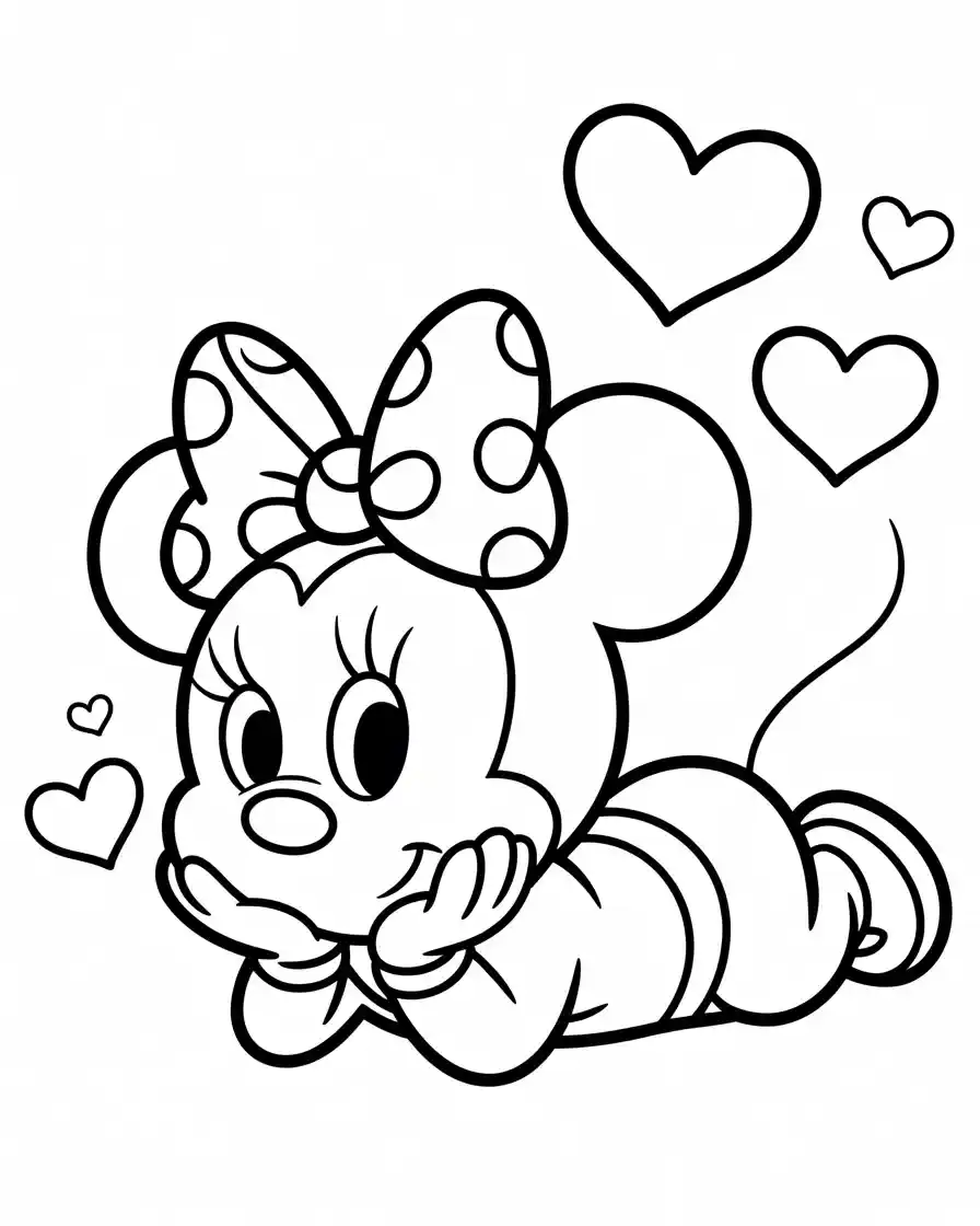baby minnie mouse coloring sheet