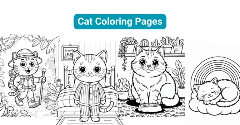cat coloring pages feature image