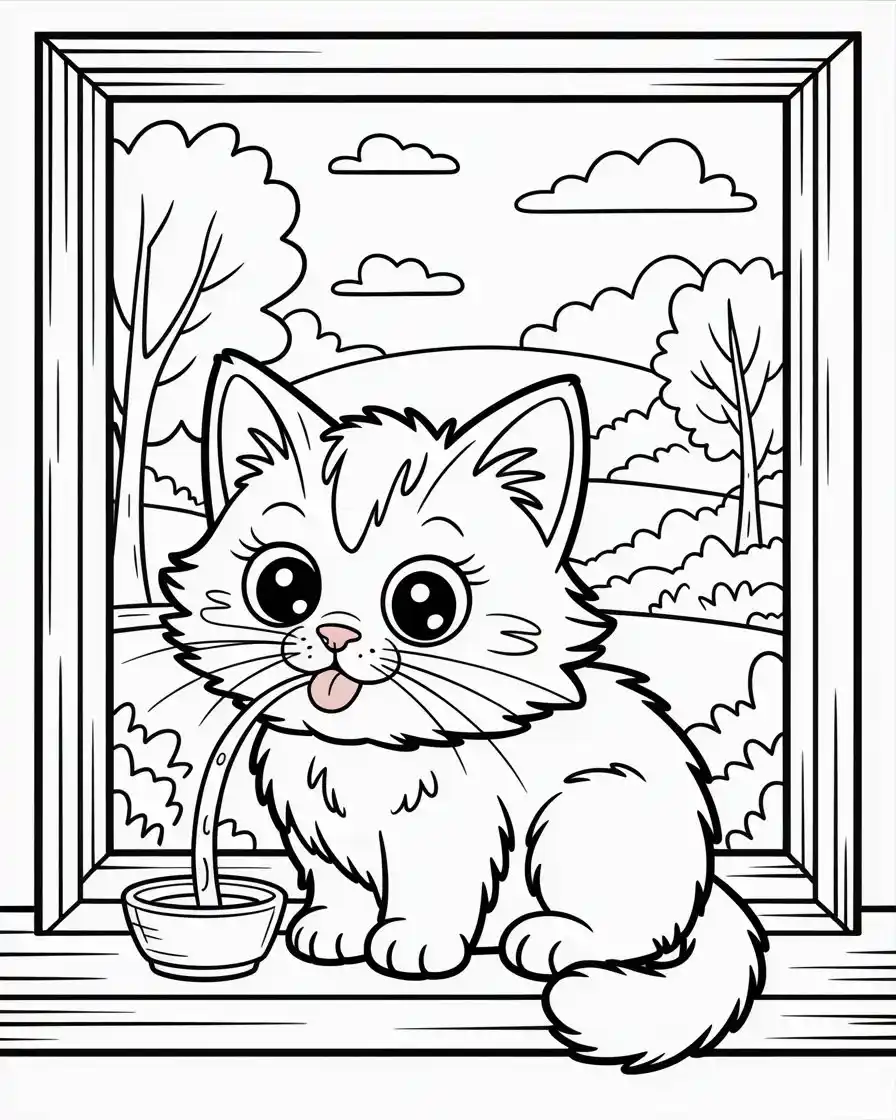 cat licking water 1