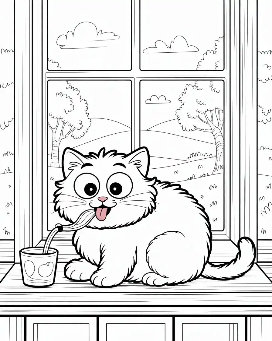 cat licking water