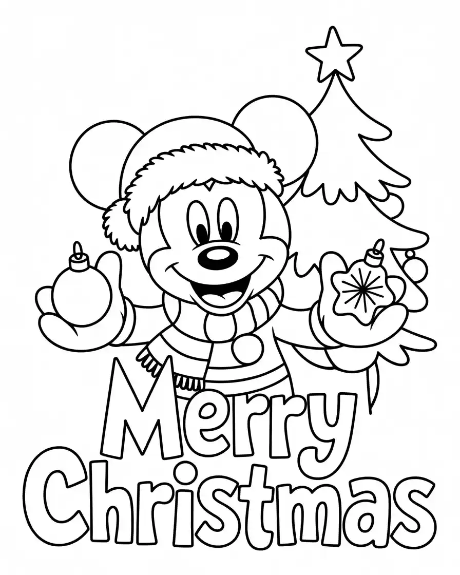 christmas themed mickey mouse
