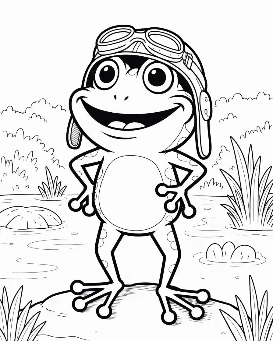 crazy frog coloring page for kids