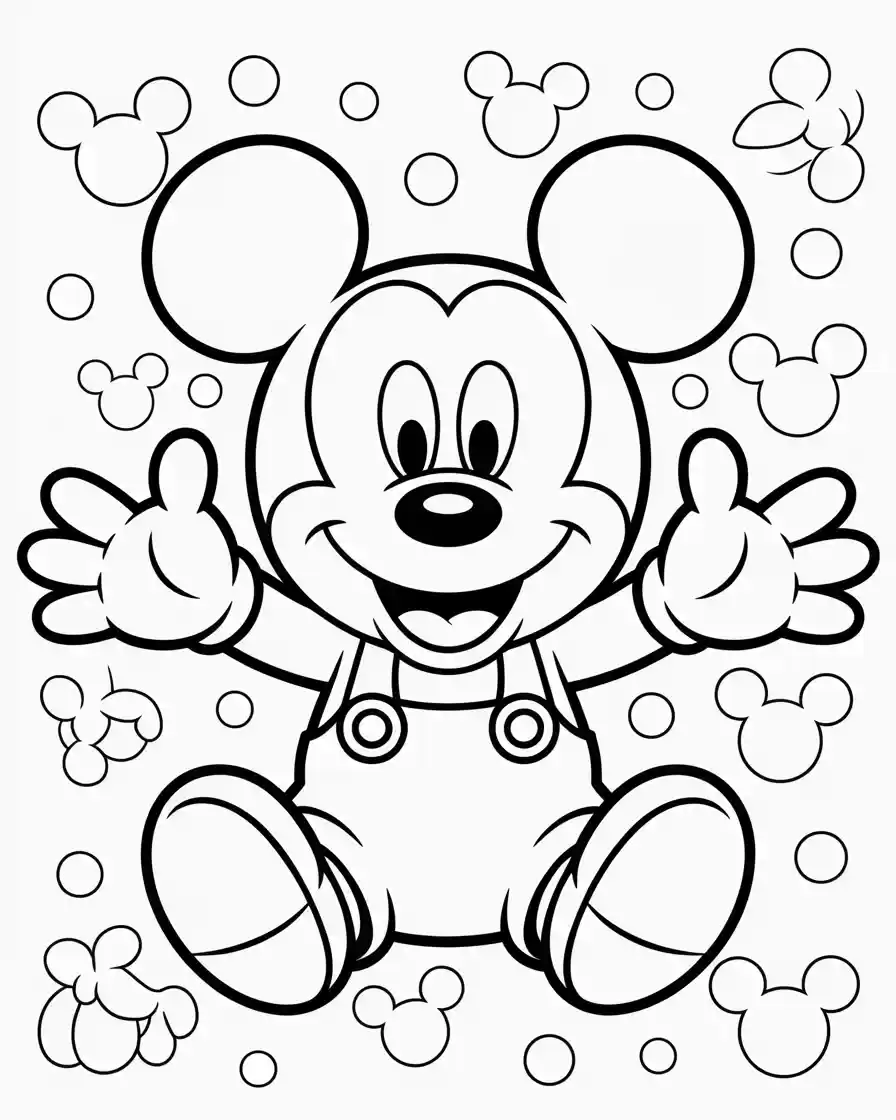 cute baby mickey mouse coloring sheet