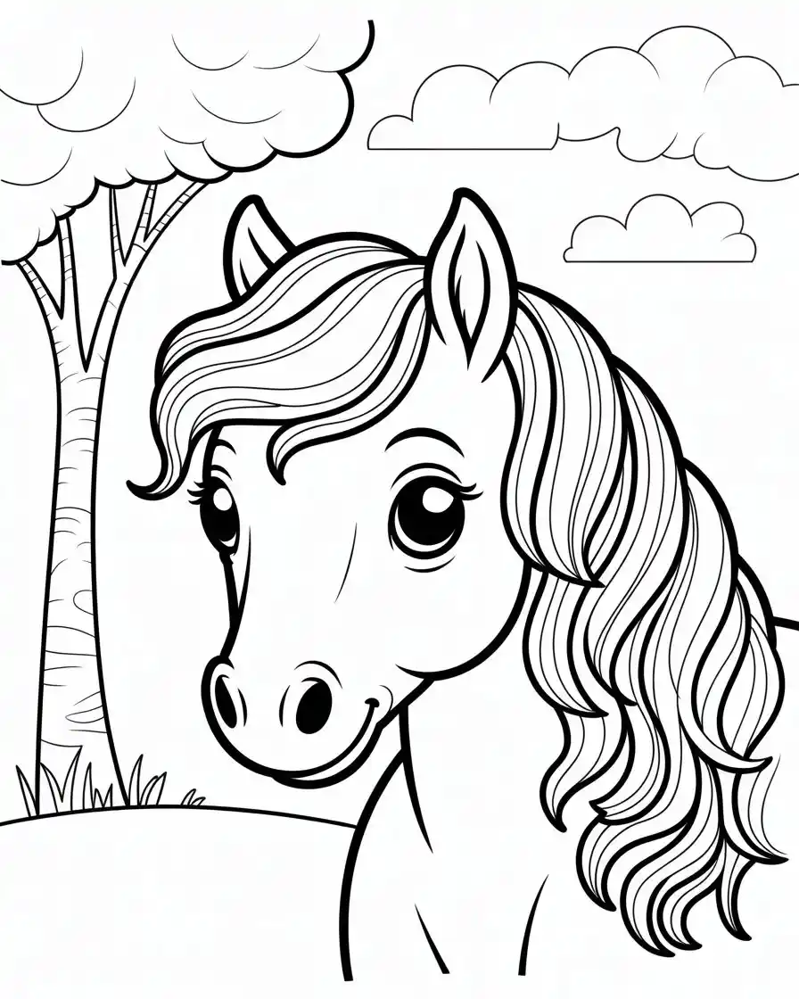 cute miniature horse to color 1