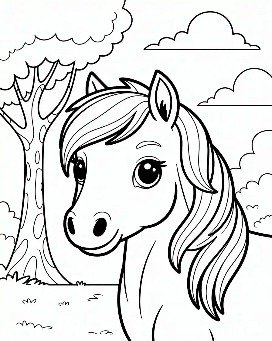 cute miniature horse to color