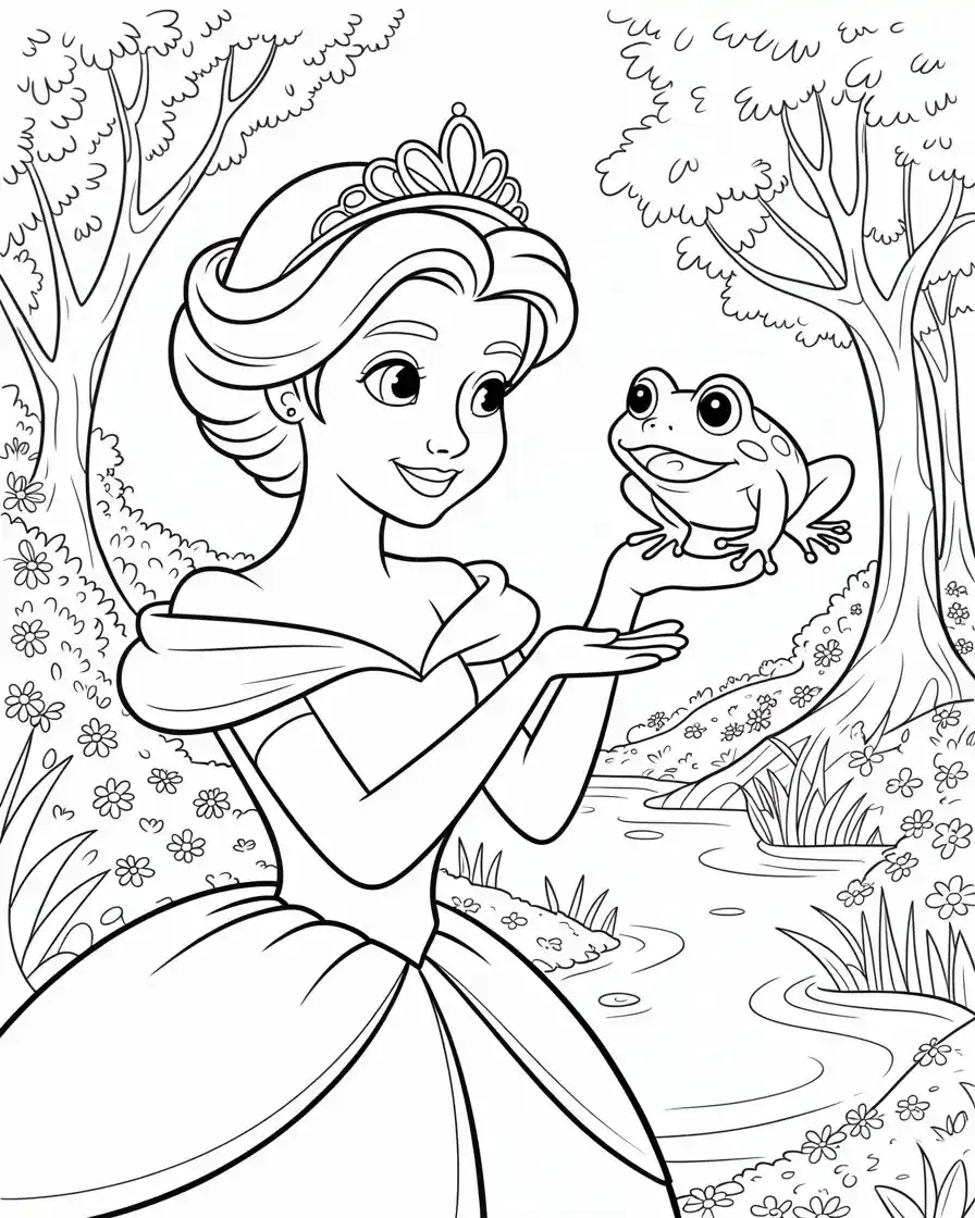 disney princess and the frog coloring sheet